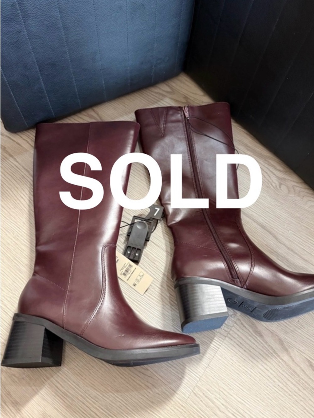 BRAND NEW No Boundaries Women's Tall Block Heel Boots Size 7 Memory Foam